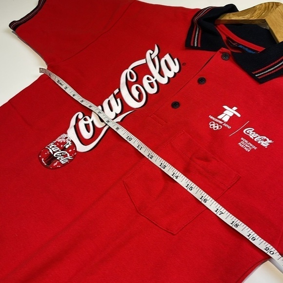 Coca-Cola Olympics Red Polo Shirt - Size Medium - Picture 8 of 10